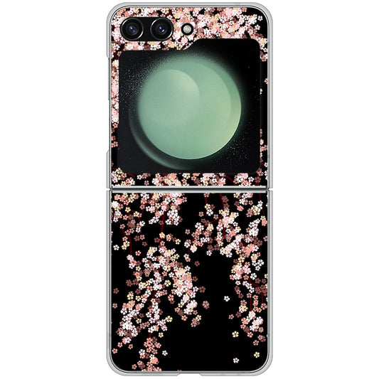 Galaxy Z Flip5 SCG23 au 高画質仕上げ 背面印刷 ハードケース 【1244 しだれ桜】
