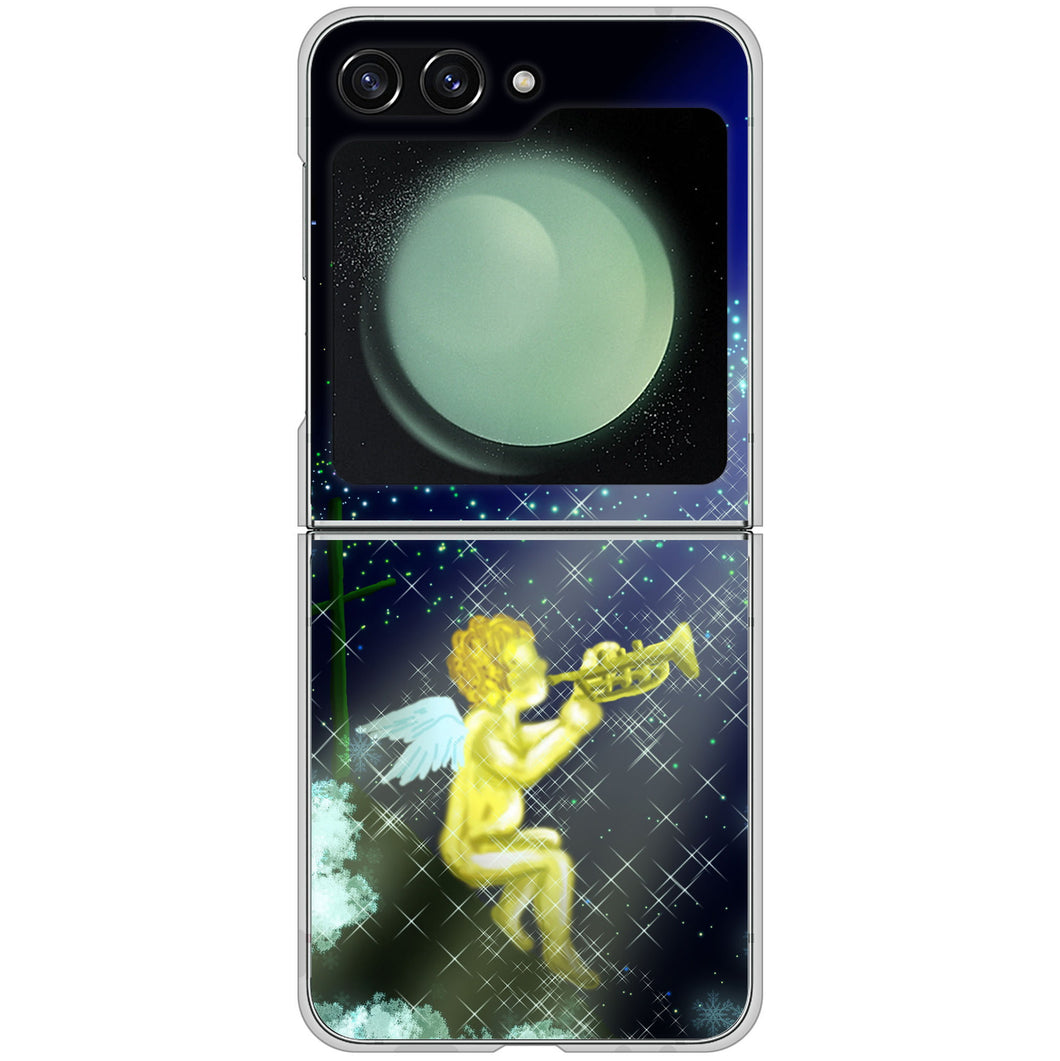 Galaxy Z Flip5 SCG23 au 高画質仕上げ 背面印刷 ハードケース 【1248 天使の演奏】
