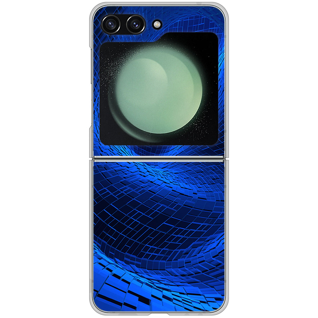 Galaxy Z Flip5 SCG23 au 高画質仕上げ 背面印刷 ハードケース 【1302 ワープブルー】