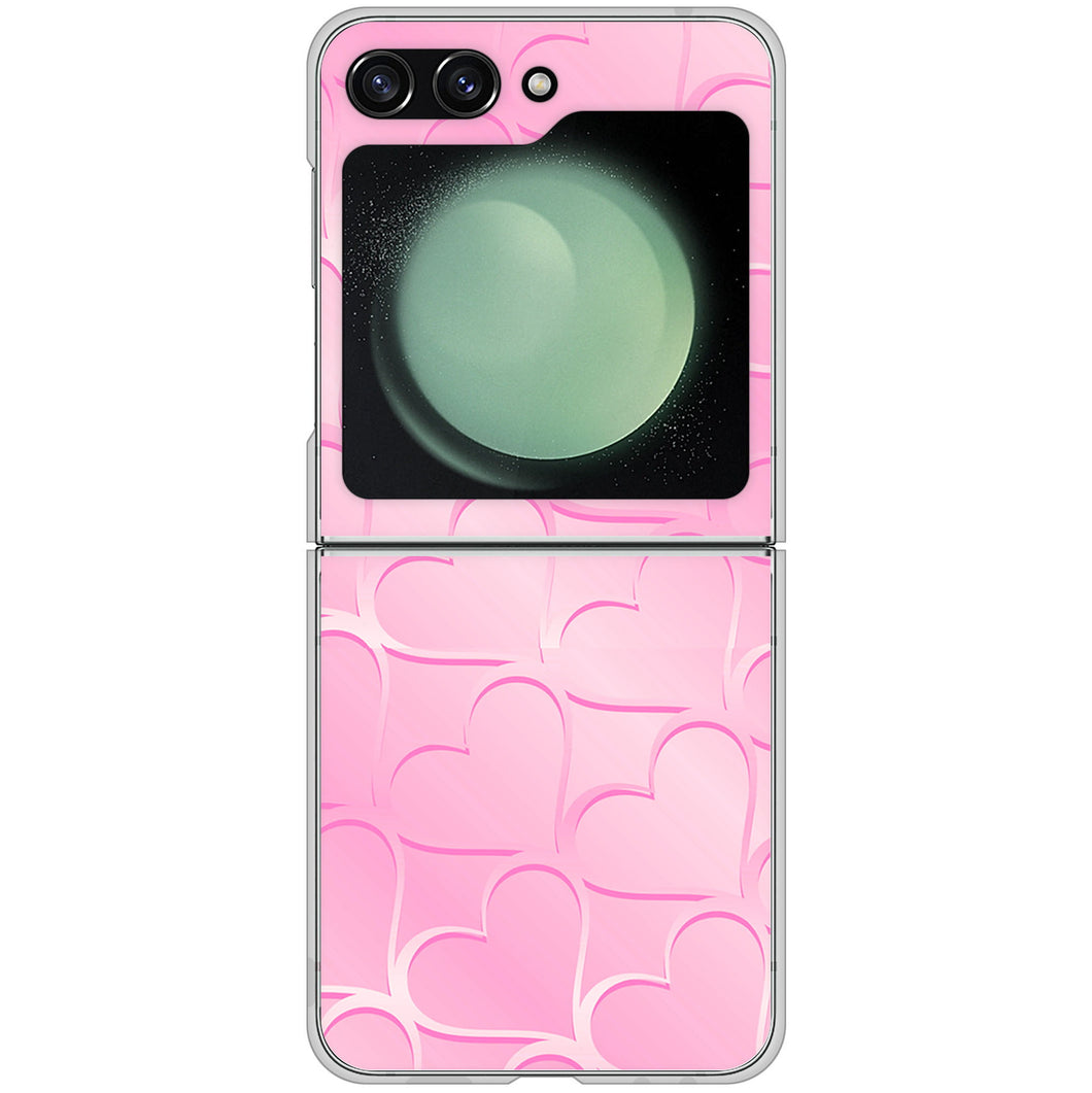 Galaxy Z Flip5 SCG23 au 高画質仕上げ 背面印刷 ハードケースかくれハート