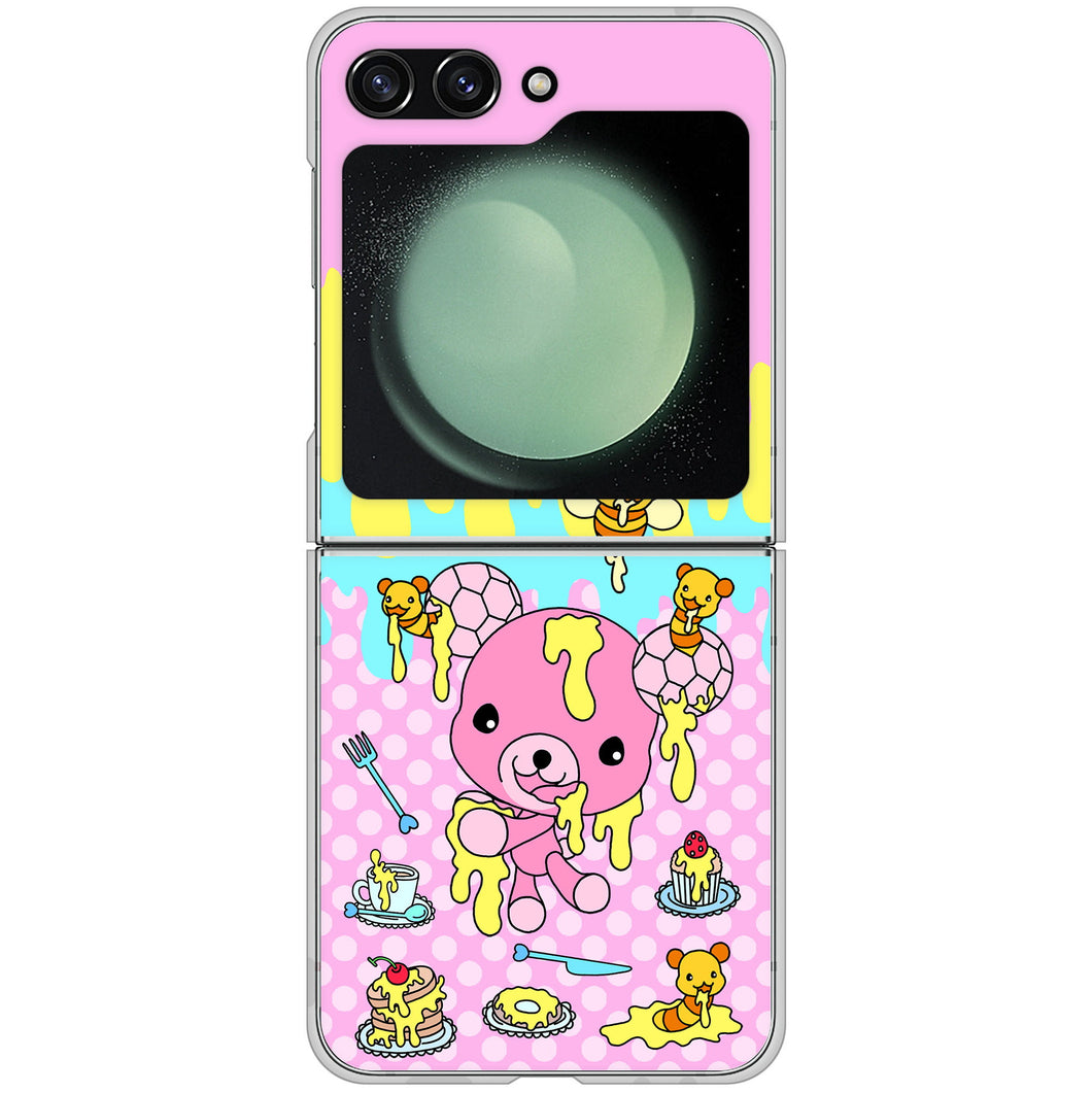 Galaxy Z Flip5 SCG23 au 高画質仕上げ 背面印刷 ハードケースむかいあぐる ハニベア