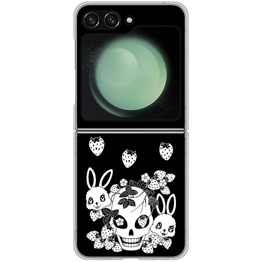 Galaxy Z Flip5 SCG23 au 高画質仕上げ 背面印刷 ハードケースむかいあぐる 苺兎