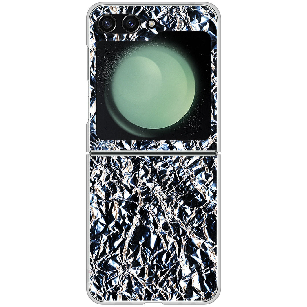 Galaxy Z Flip5 SCG23 au 高画質仕上げ 背面印刷 ハードケース 【EK835 スタイリッシュアルミシルバー】