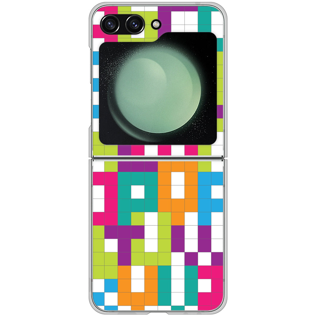 Galaxy Z Flip5 SCG23 au 高画質仕上げ 背面印刷 ハードケース 【IB916 ブロックアルファベット】