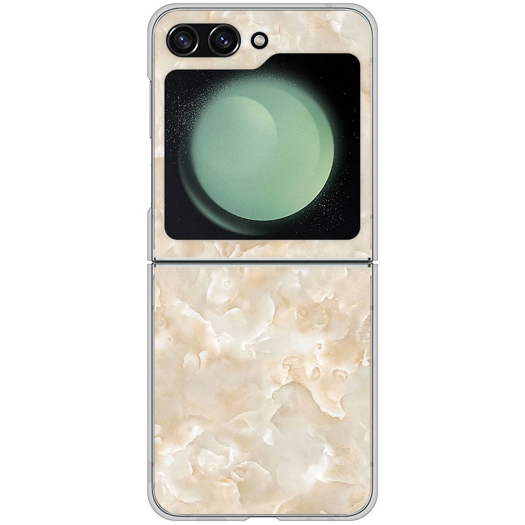 Galaxy Z Flip5 SCG23 au 高画質仕上げ 背面印刷 ハードケース大理石BK