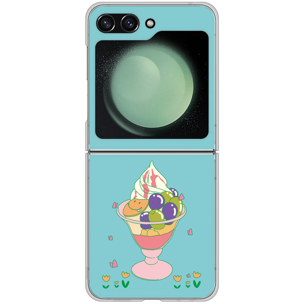 Galaxy Z Flip5 SCG23 au 高画質仕上げ 背面印刷 ハードケーススイーツイラスト