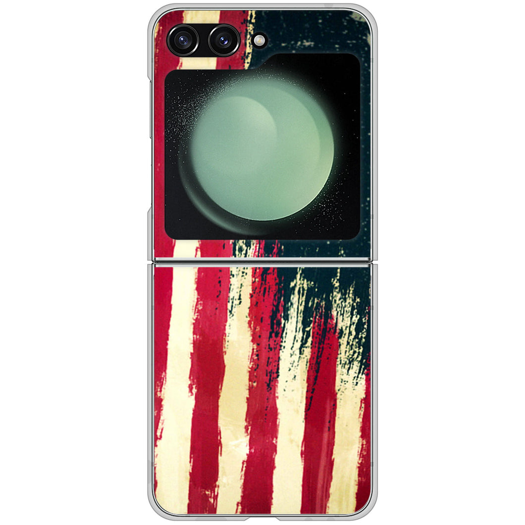 Galaxy Z Flip5 SCG23 au 高画質仕上げ 背面印刷 ハードケース 【MI805 ヴィンテージアメリカ】