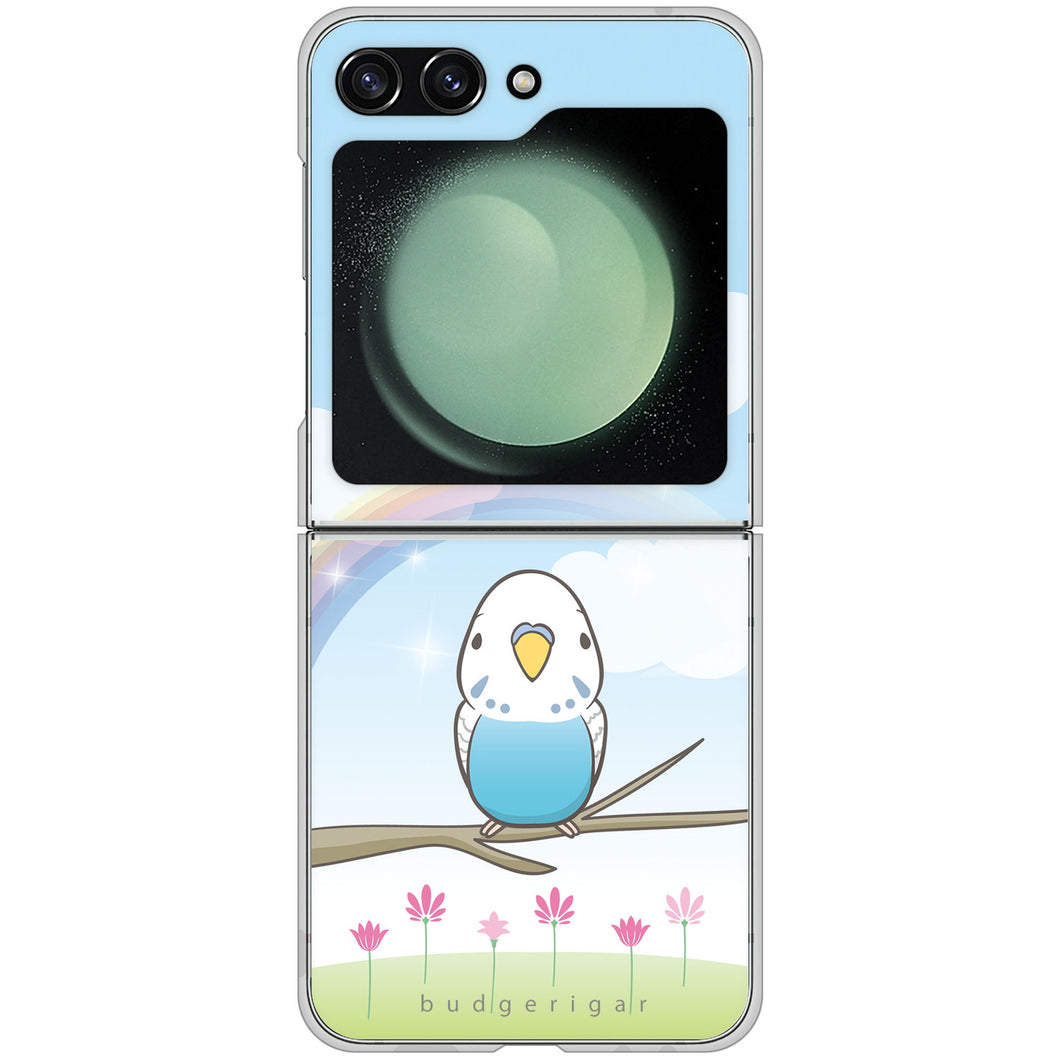 Galaxy Z Flip5 SCG23 au 高画質仕上げ 背面印刷 ハードケースセキセイインコ