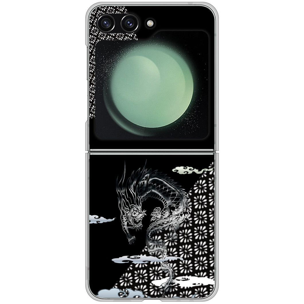 Galaxy Z Flip5 SCG23 au 高画質仕上げ 背面印刷 ハードケース雲竜