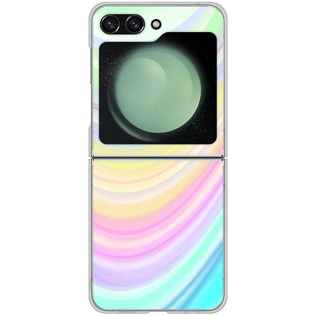 Galaxy Z Flip5 SCG23 au 高画質仕上げ 背面印刷 ハードケースレインボー