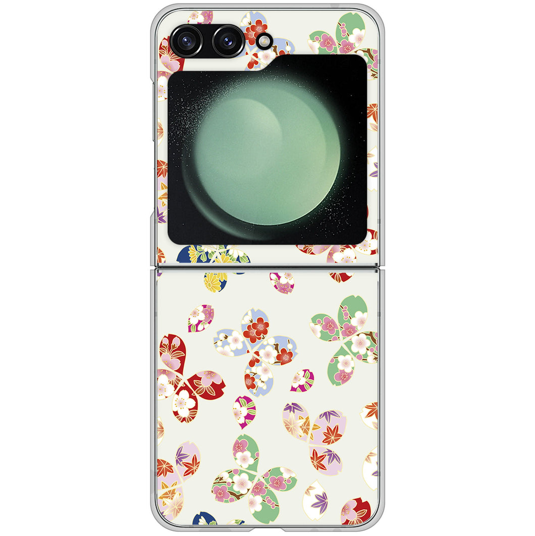 Galaxy Z Flip5 SCG23 au 高画質仕上げ 背面印刷 ハードケース和花柄