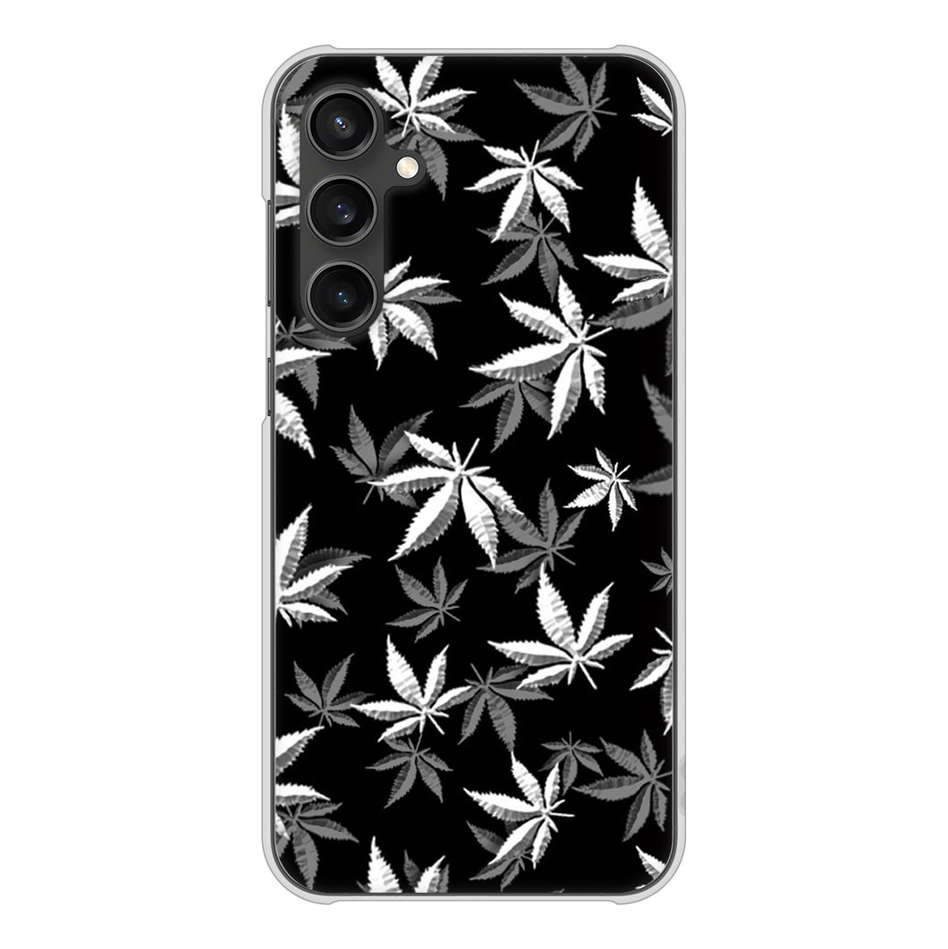 Galaxy S23 FE SCG24 au 高画質仕上げ 背面印刷 ハードケース 【064 モノトーン大麻ブラック】