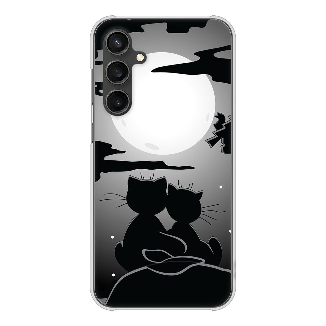 Galaxy S23 FE SCG24 au 高画質仕上げ 背面印刷 ハードケース夜とネコ