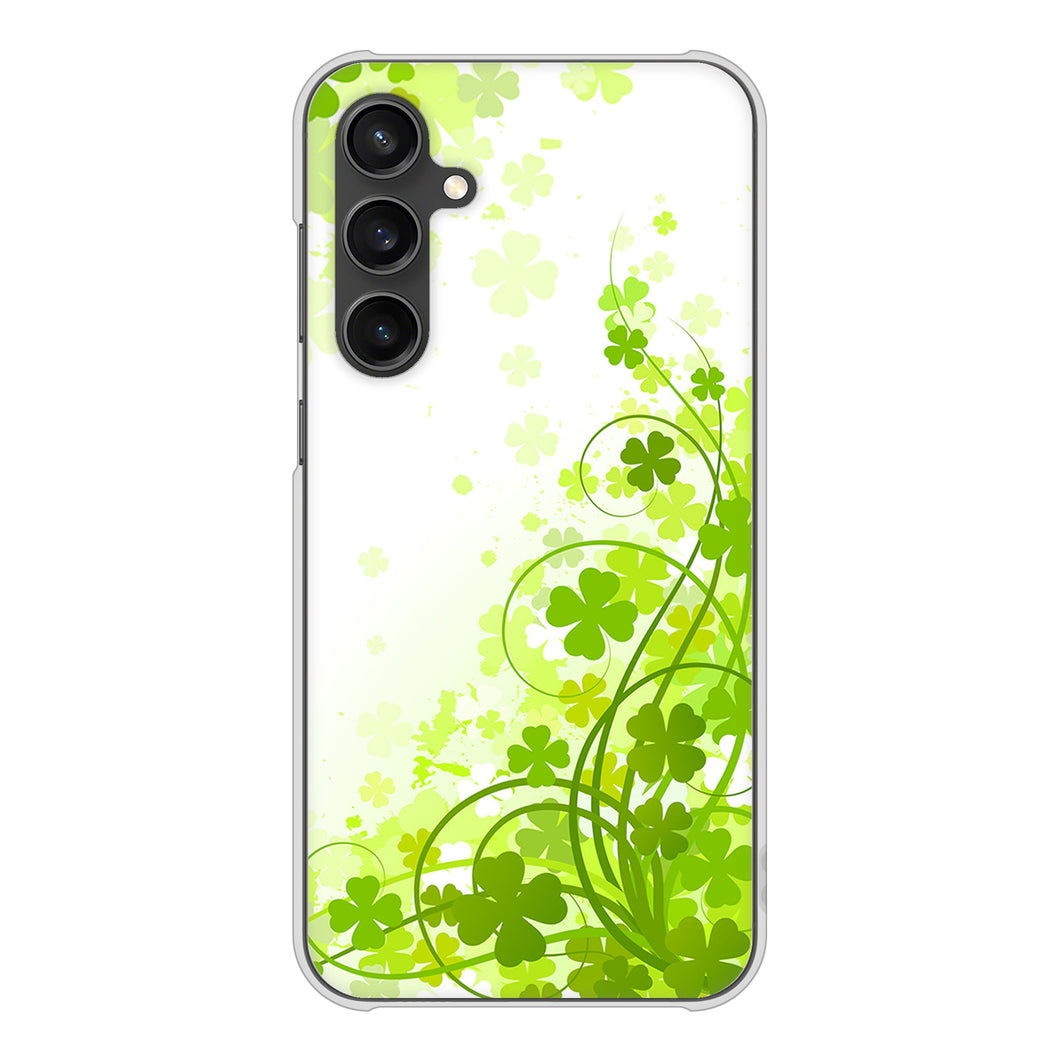 Galaxy S23 FE SCG24 au 高画質仕上げ 背面印刷 ハードケース 【565 四葉のクローバー】