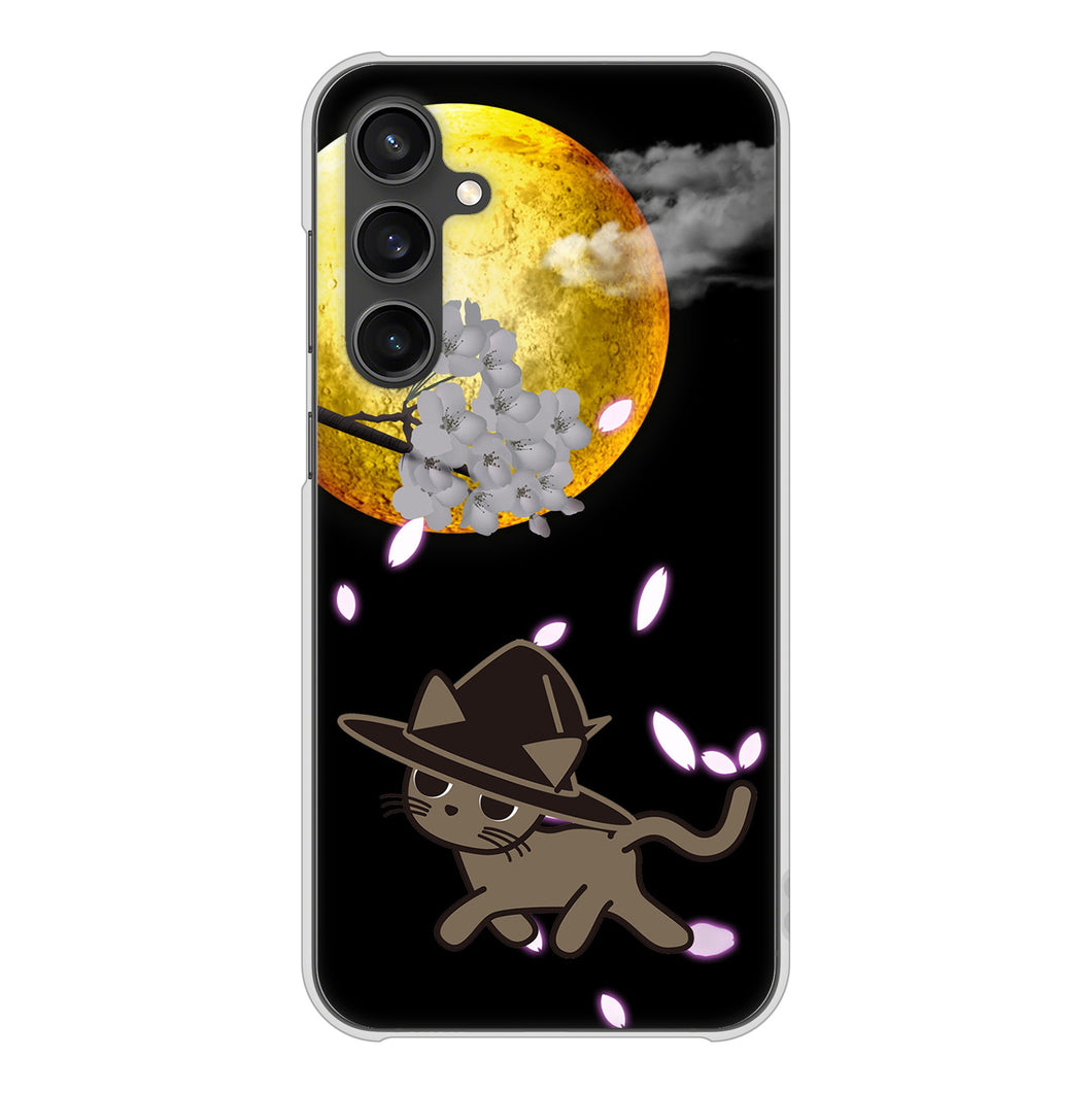 Galaxy S23 FE SCG24 au 高画質仕上げ 背面印刷 ハードケース夜とネコ