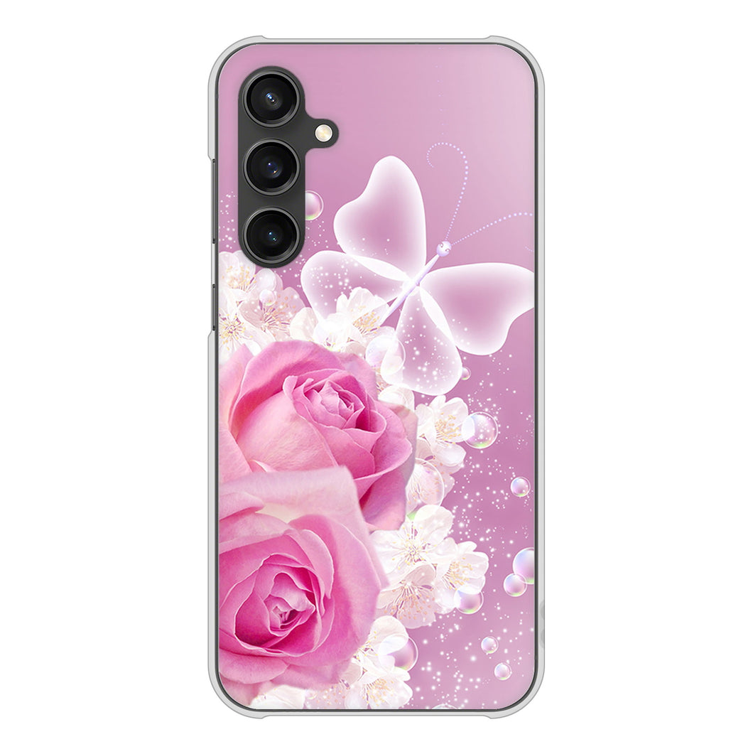 Galaxy S23 FE SCG24 au 高画質仕上げ 背面印刷 ハードケースロマンチックなバラ