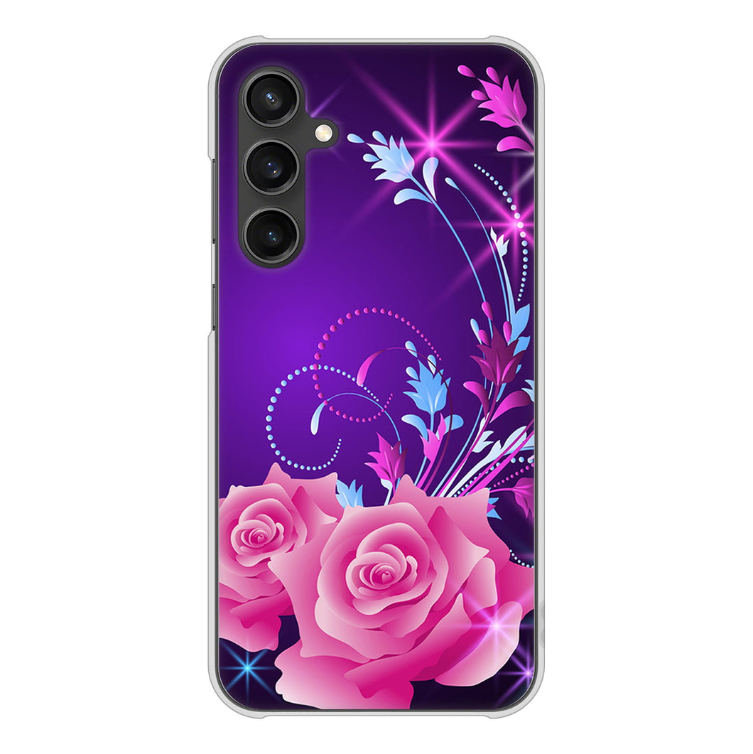 Galaxy S23 FE SCG24 au 高画質仕上げ 背面印刷 ハードケースロマンチックなバラ