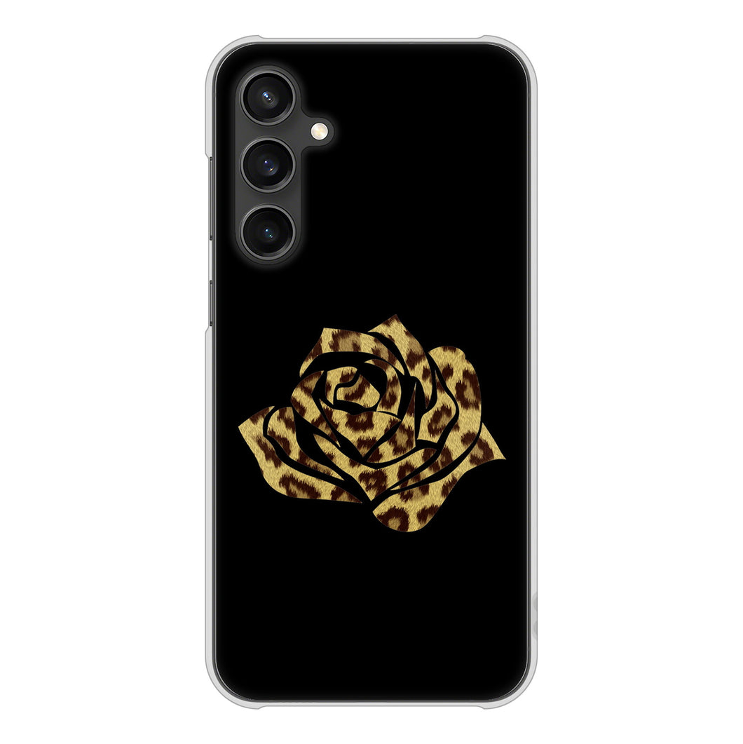 Galaxy S23 FE SCG24 au 高画質仕上げ 背面印刷 ハードケース 【1184 ヒョウのバラ(茶)】