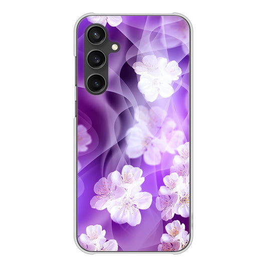 Galaxy S23 FE SCG24 au 高画質仕上げ 背面印刷 ハードケース 【1211 桜とパープルの風】