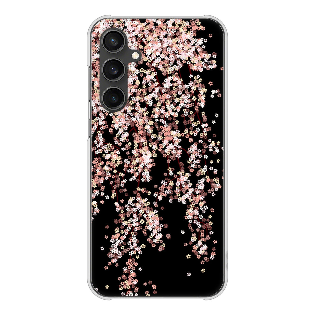 Galaxy S23 FE SCG24 au 高画質仕上げ 背面印刷 ハードケース 【1244 しだれ桜】