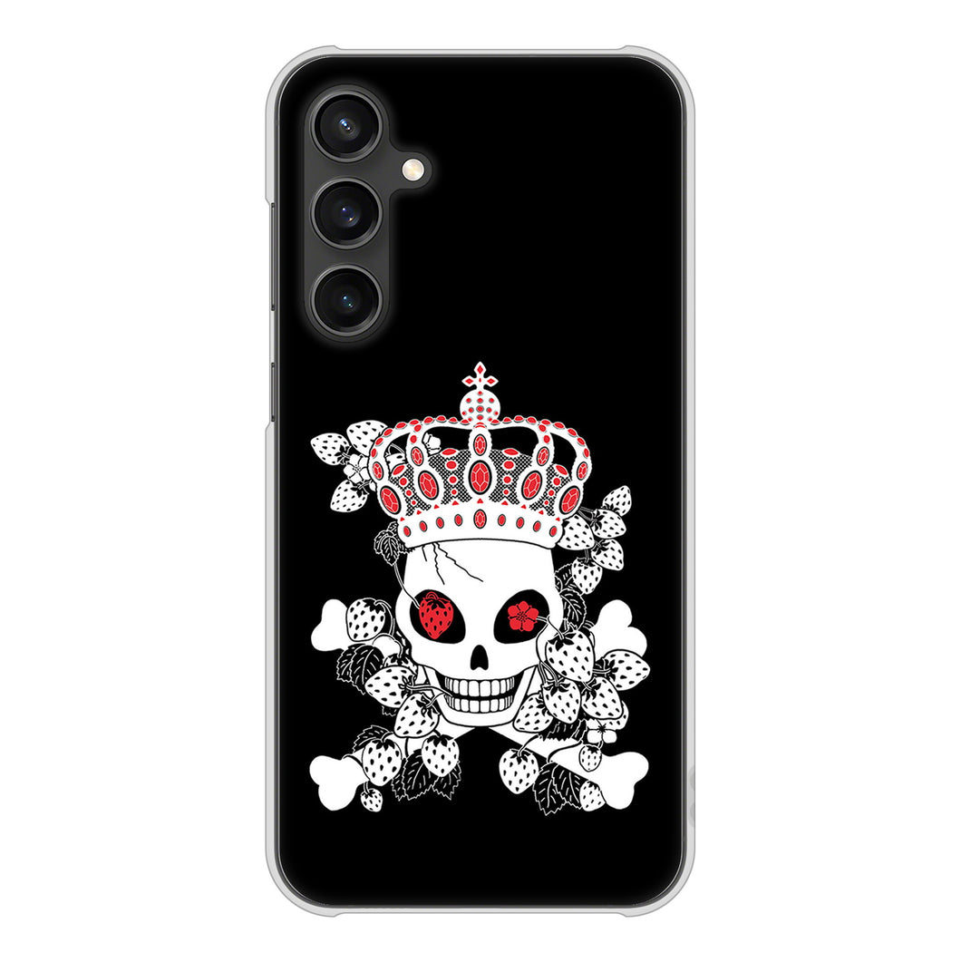 Galaxy S23 FE SCG24 au 高画質仕上げ 背面印刷 ハードケースむかいあぐる 苺骸骨王冠蔦
