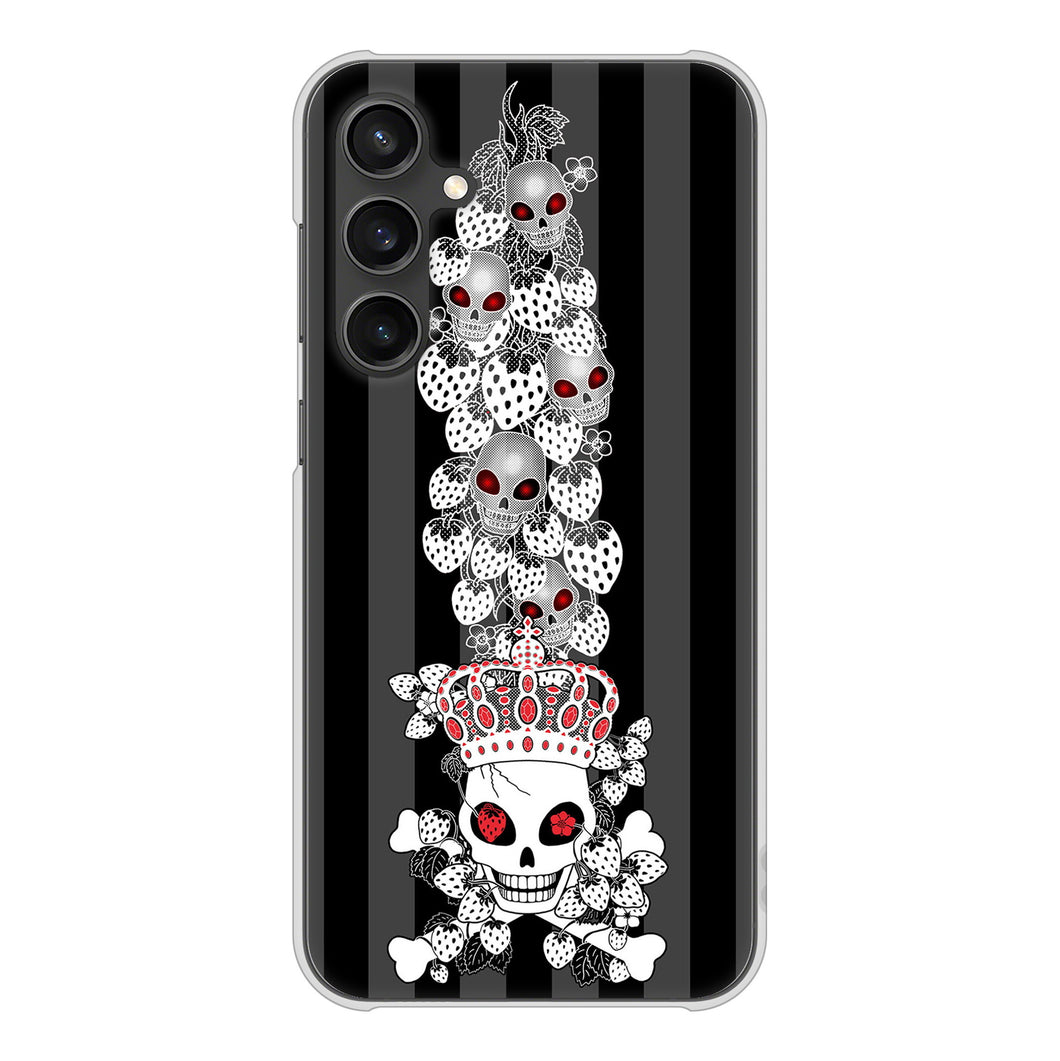 Galaxy S23 FE SCG24 au 高画質仕上げ 背面印刷 ハードケースむかいあぐる 苺骸骨王冠蔦