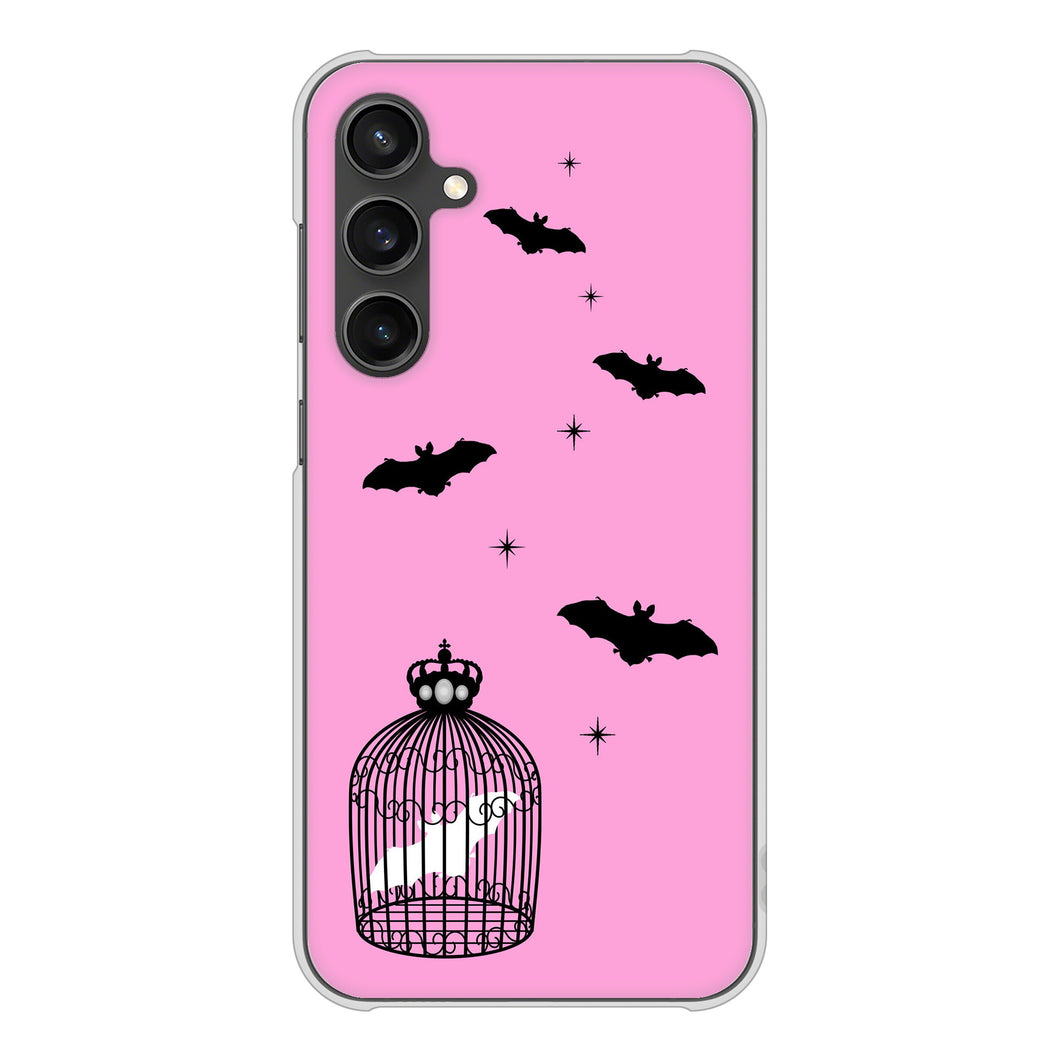 Galaxy S23 FE SCG24 au 高画質仕上げ 背面印刷 ハードケースむかいあぐる こうもりの王冠鳥かご