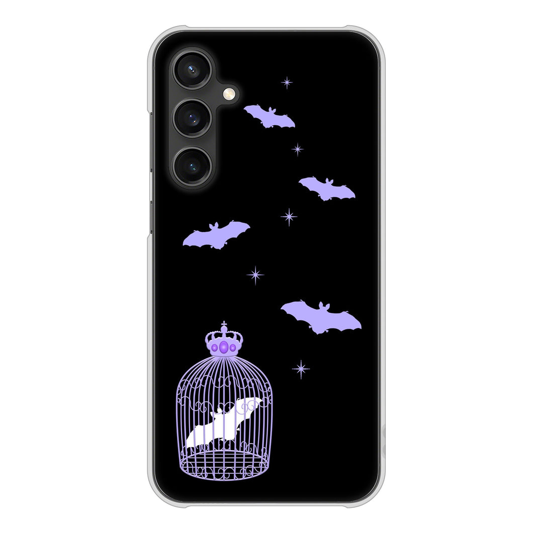 Galaxy S23 FE SCG24 au 高画質仕上げ 背面印刷 ハードケースむかいあぐる こうもりの王冠鳥かご