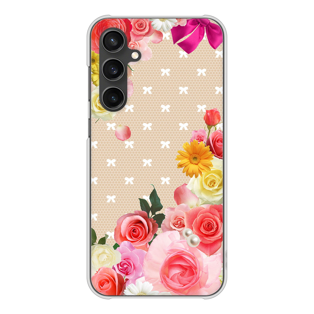 Galaxy S23 FE SCG24 au 高画質仕上げ 背面印刷 ハードケースロマンチックなバラ