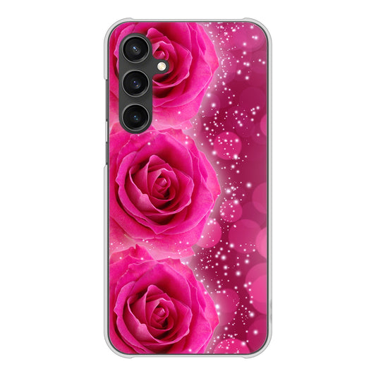 Galaxy S23 FE SCG24 au 高画質仕上げ 背面印刷 ハードケース 【VA815 3連のバラ】