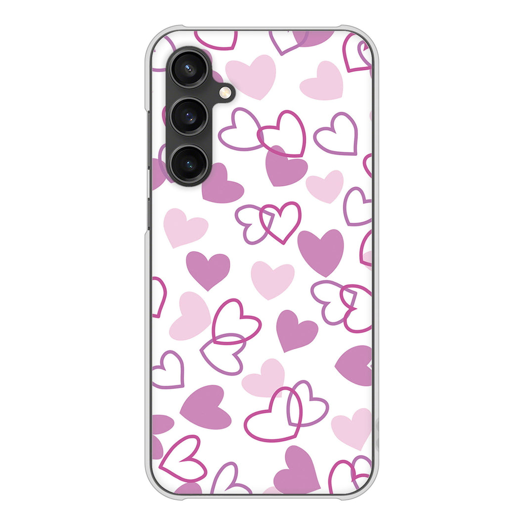 Galaxy S23 FE SCG24 au 高画質仕上げ 背面印刷 ハードケースハートがいっぱい