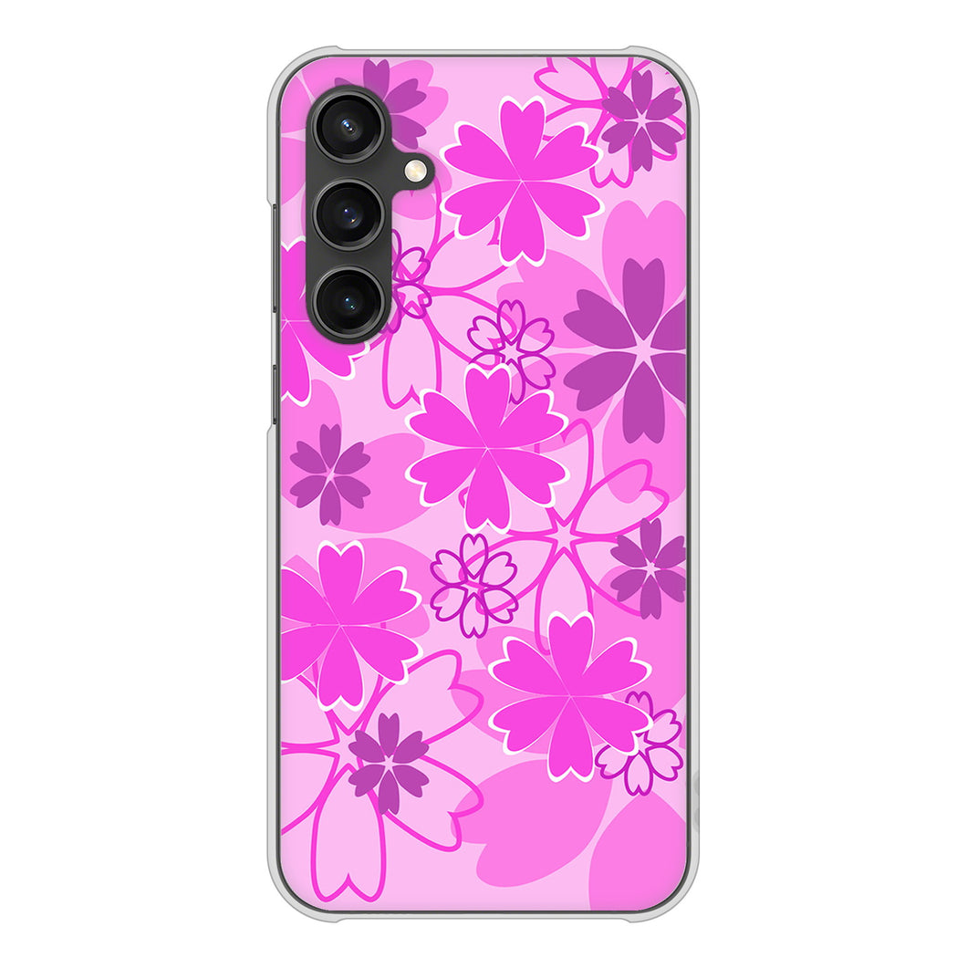 Galaxy S23 FE SCG24 au 高画質仕上げ 背面印刷 ハードケース重なり合う花