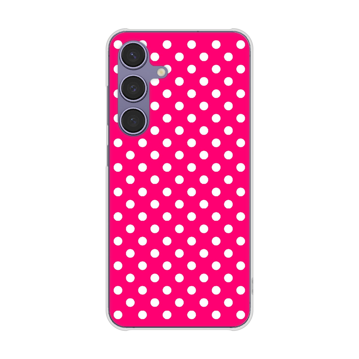 Galaxy S24 SCG25 au 高画質仕上げ 背面印刷 ハードケースシンプル柄(水玉)