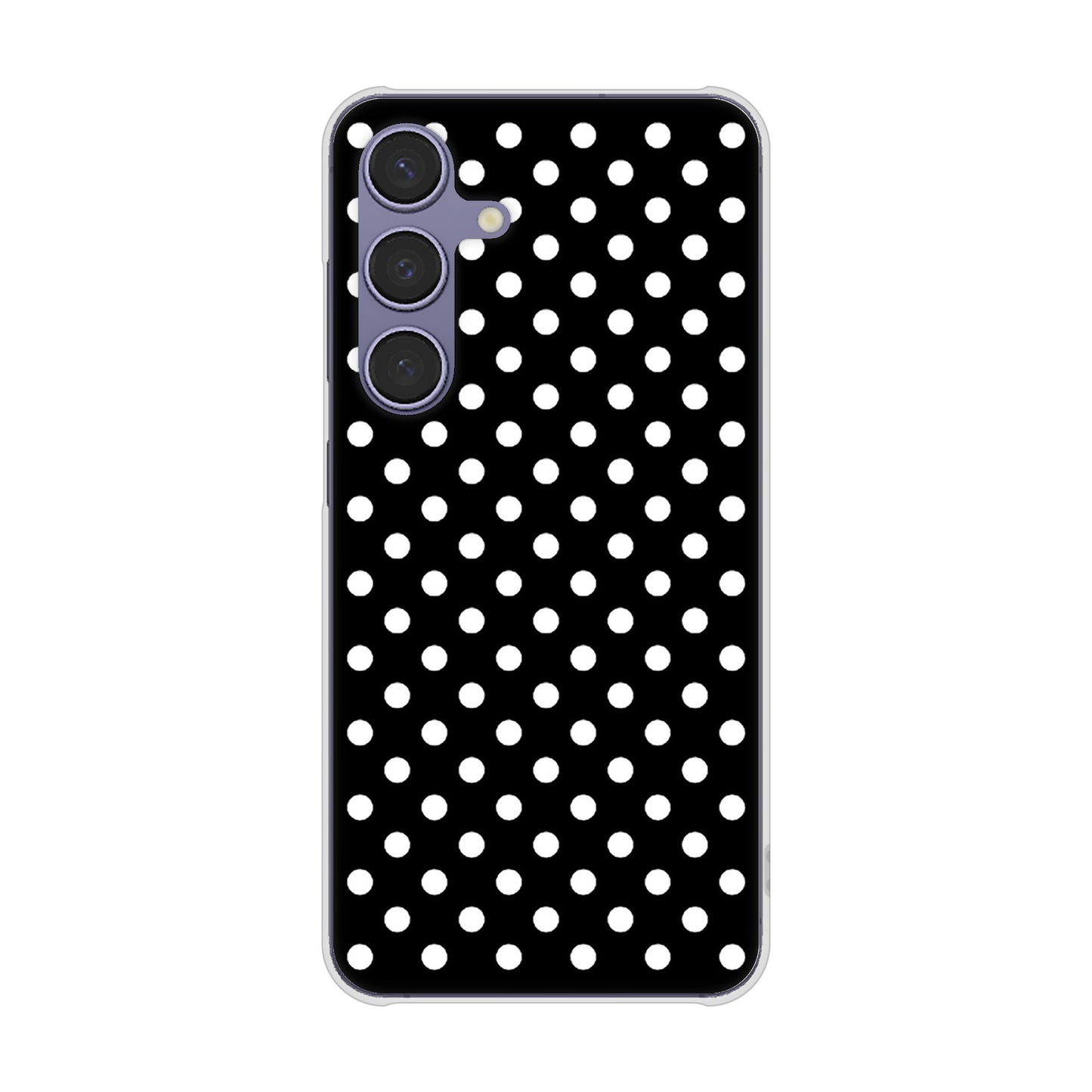 Galaxy S24 SCG25 au 高画質仕上げ 背面印刷 ハードケースシンプル柄(水玉)