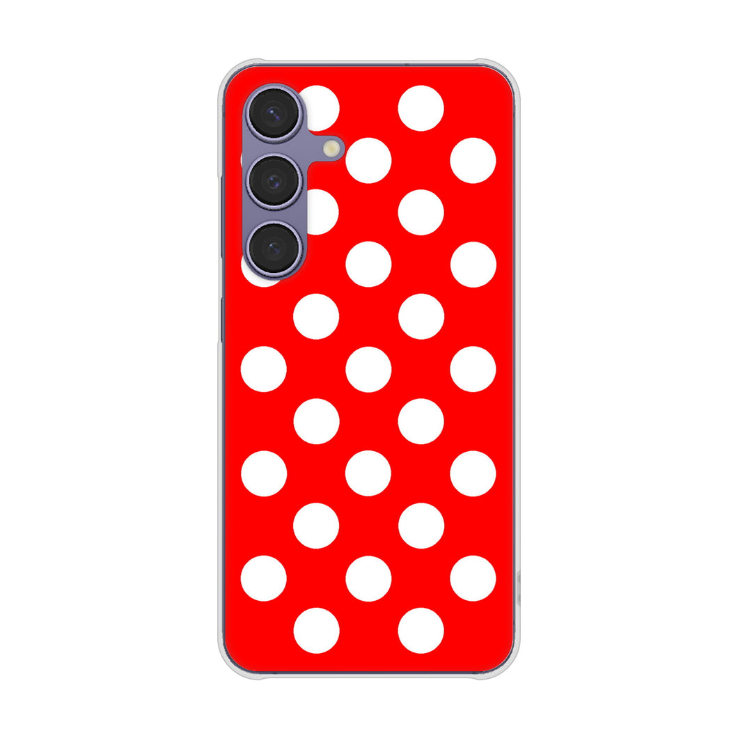 Galaxy S24 SCG25 au 高画質仕上げ 背面印刷 ハードケースシンプル柄(水玉)