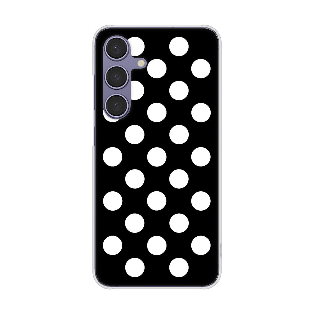 Galaxy S24 SCG25 au 高画質仕上げ 背面印刷 ハードケースシンプル柄(水玉)