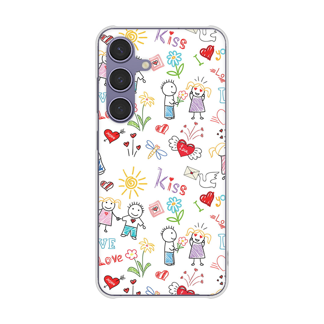 Galaxy S24 SCG25 au 高画質仕上げ 背面印刷 ハードケースカップル&ファミリー