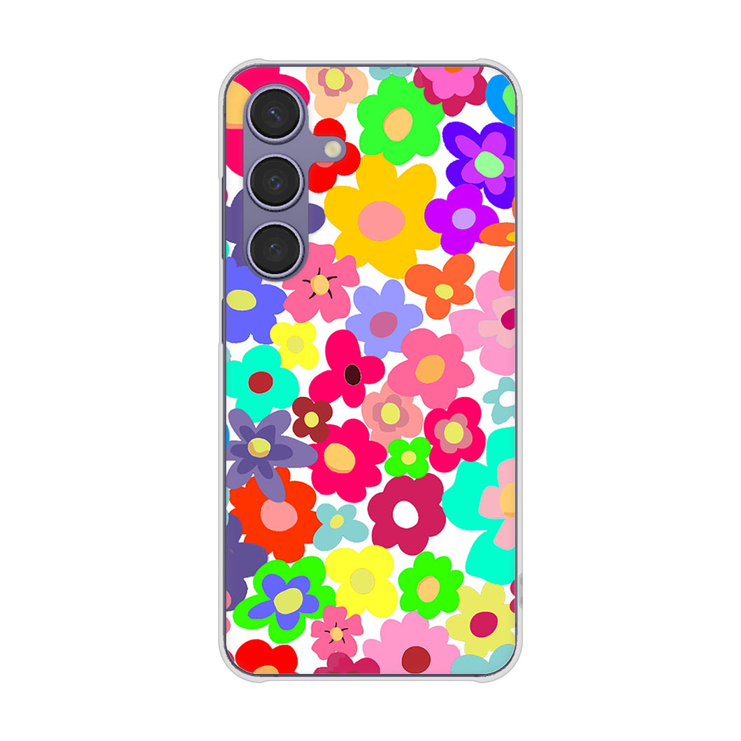 Galaxy S24 SCG25 au 高画質仕上げ 背面印刷 ハードケースルーズフラワー