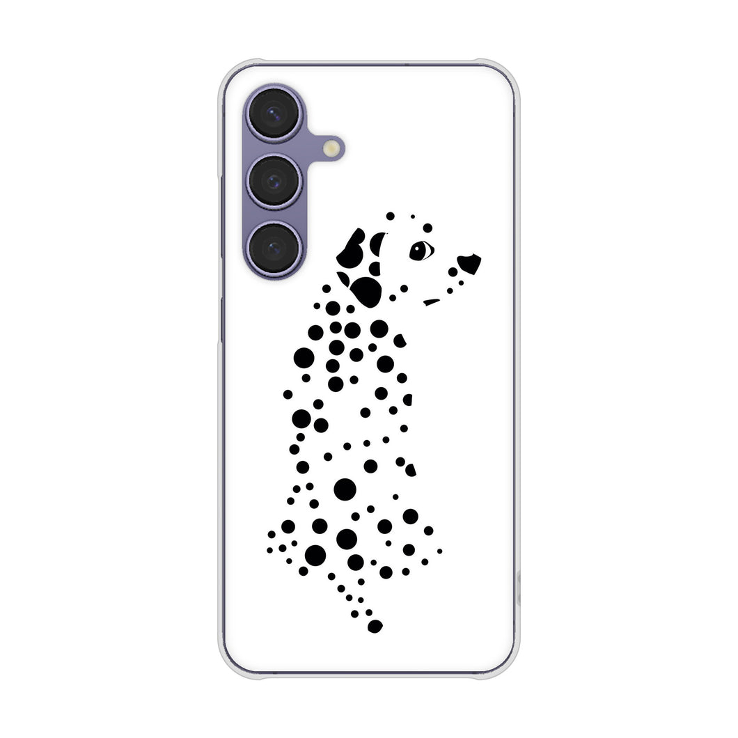 Galaxy S24 SCG25 au 高画質仕上げ 背面印刷 ハードケース 【1038 振り向くダルメシアン(WH)】