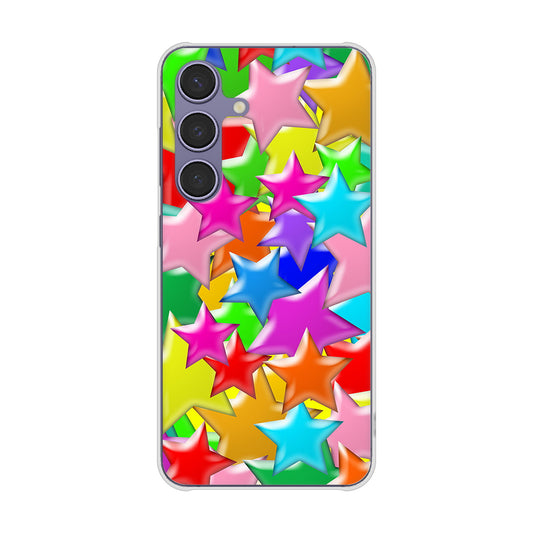 Galaxy S24 SCG25 au 高画質仕上げ 背面印刷 ハードケース 【1293 ランダムスター】