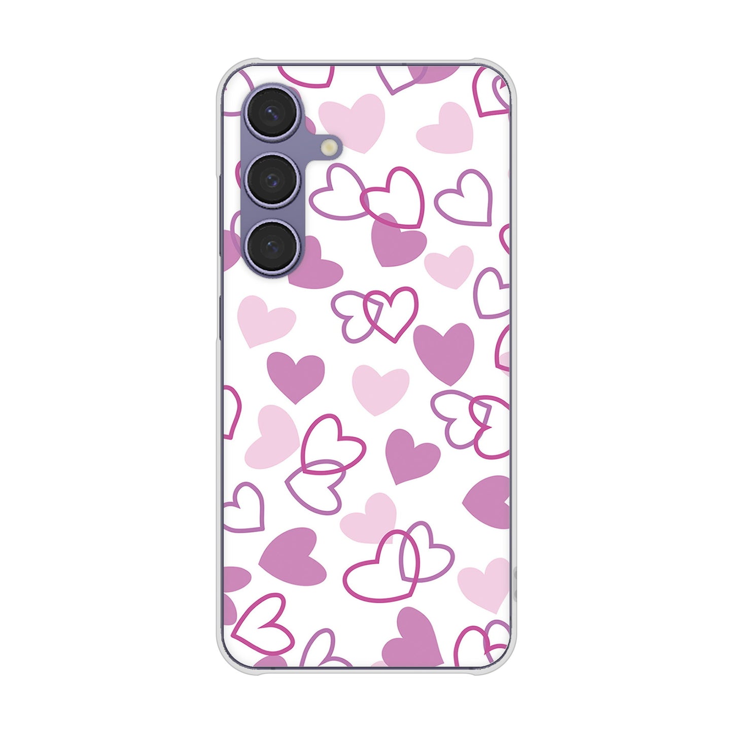 Galaxy S24 SCG25 au 高画質仕上げ 背面印刷 ハードケースハートがいっぱい