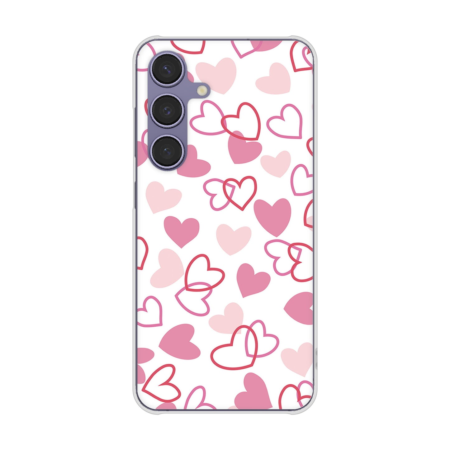 Galaxy S24 SCG25 au 高画質仕上げ 背面印刷 ハードケースハートがいっぱい