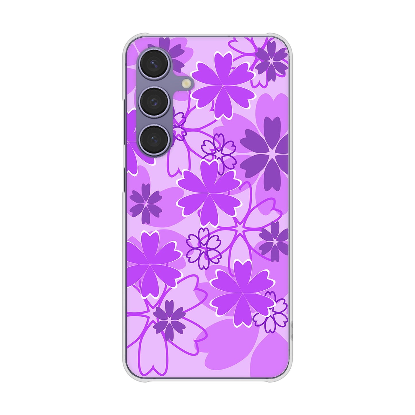 Galaxy S24 SCG25 au 高画質仕上げ 背面印刷 ハードケース重なり合う花