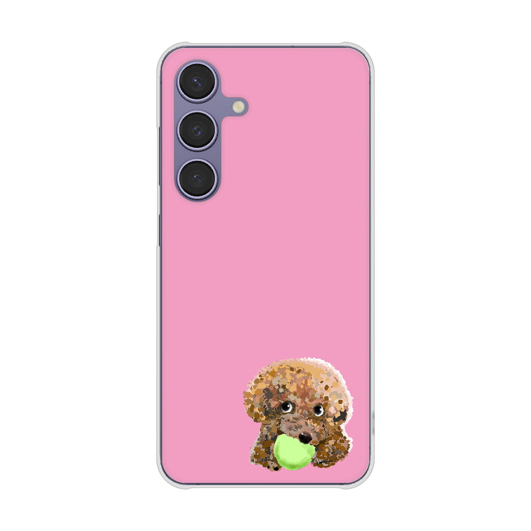 Galaxy S24 SCG25 au 高画質仕上げ 背面印刷 ハードケーストイプードル&ボール