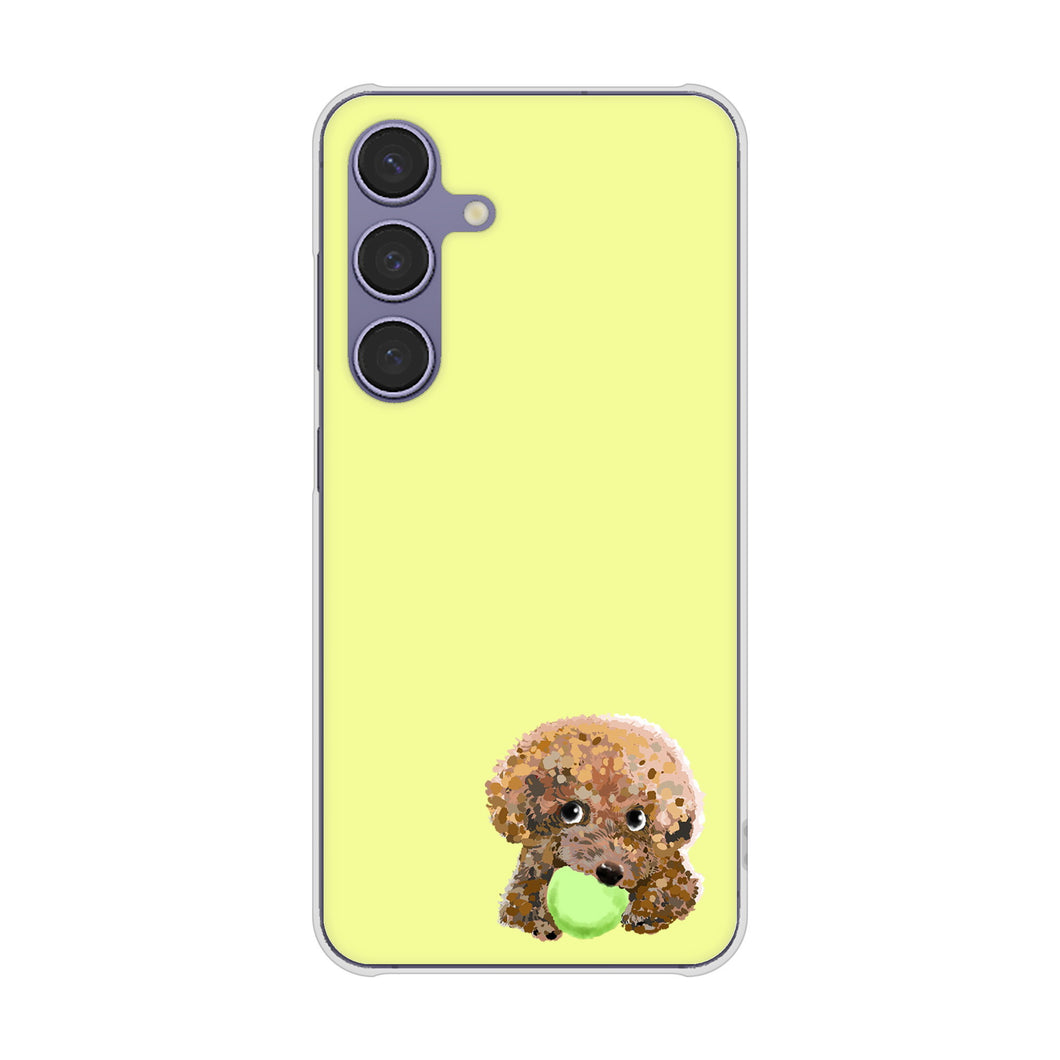 Galaxy S24 SCG25 au 高画質仕上げ 背面印刷 ハードケーストイプードル&ボール