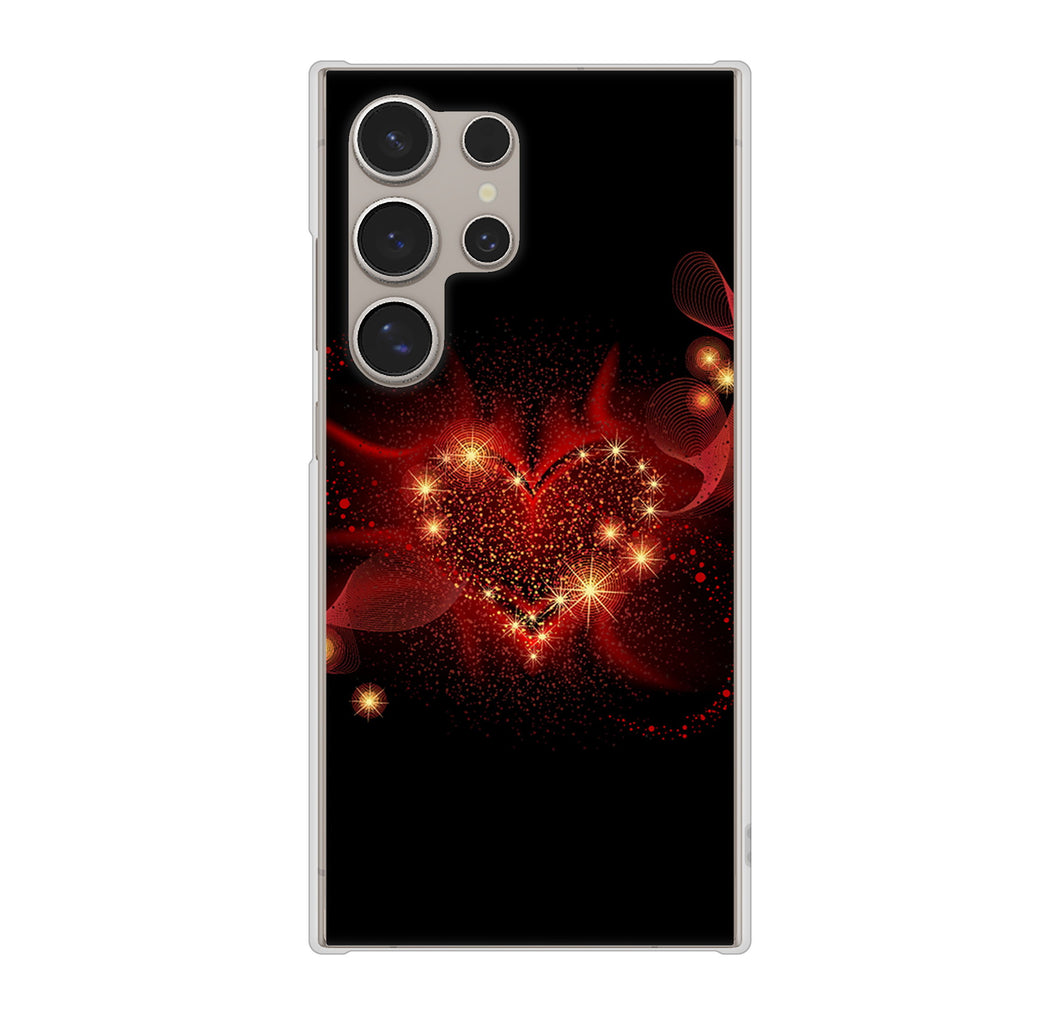 Galaxy S24 Ultra SCG26 au 高画質仕上げ 背面印刷 ハードケースきらめきハート