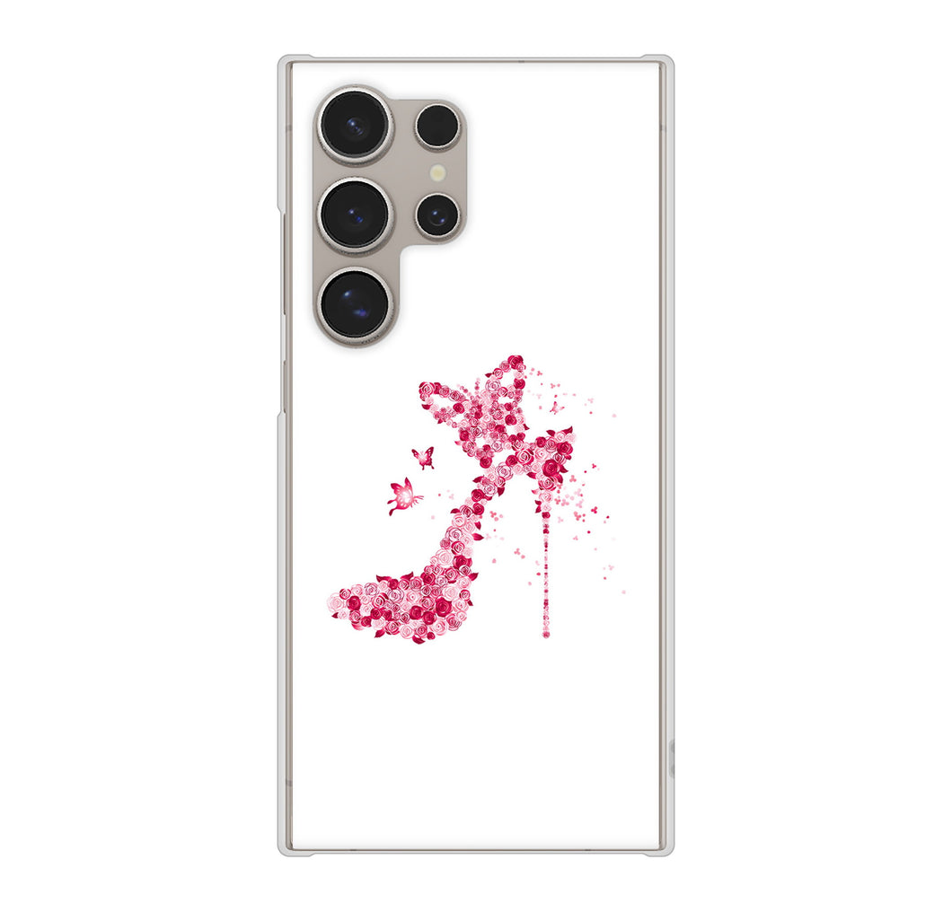 Galaxy S24 Ultra SCG26 au 高画質仕上げ 背面印刷 ハードケース 【387 薔薇のハイヒール】