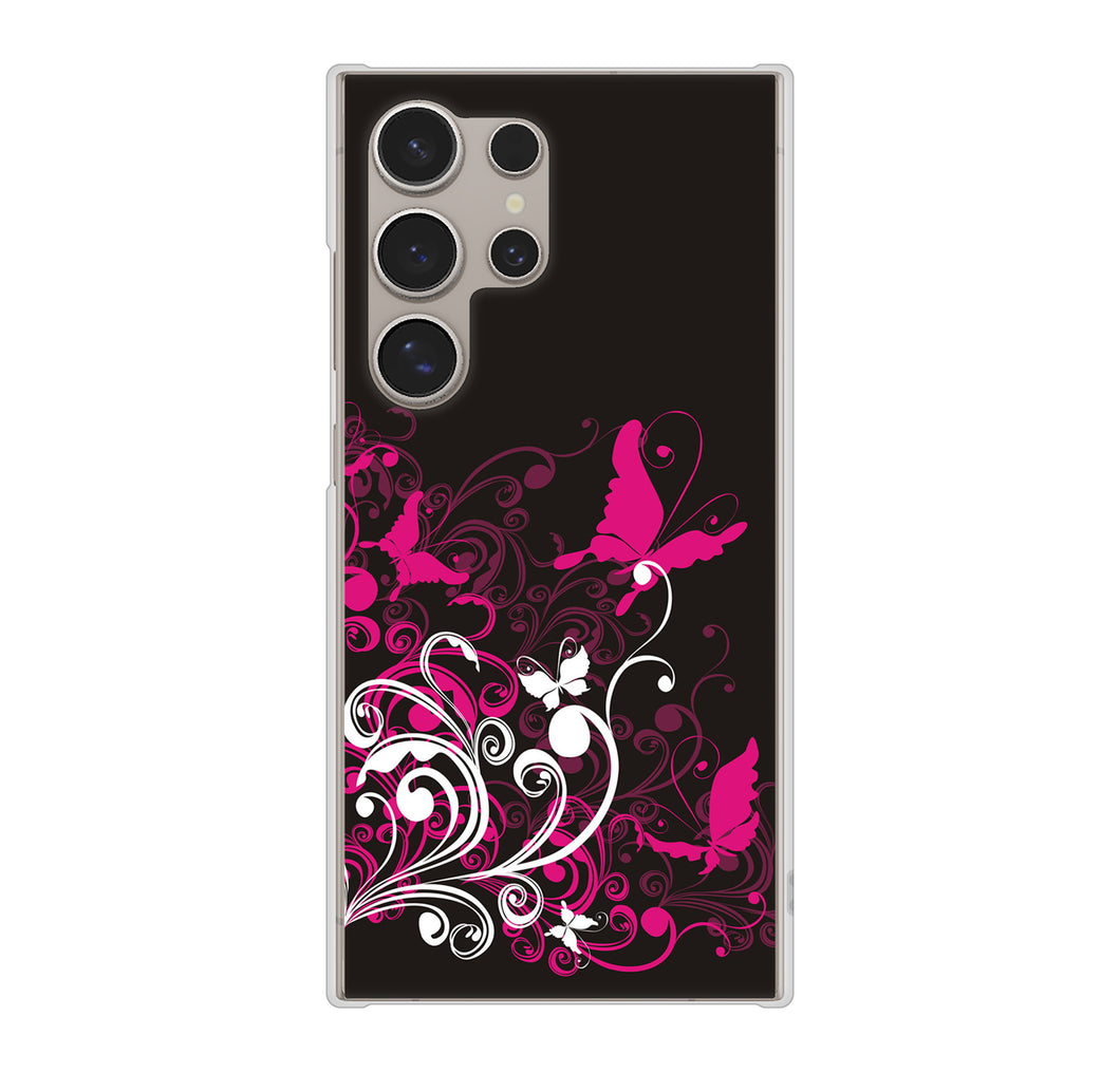 Galaxy S24 Ultra SCG26 au 高画質仕上げ 背面印刷 ハードケースバタフライ