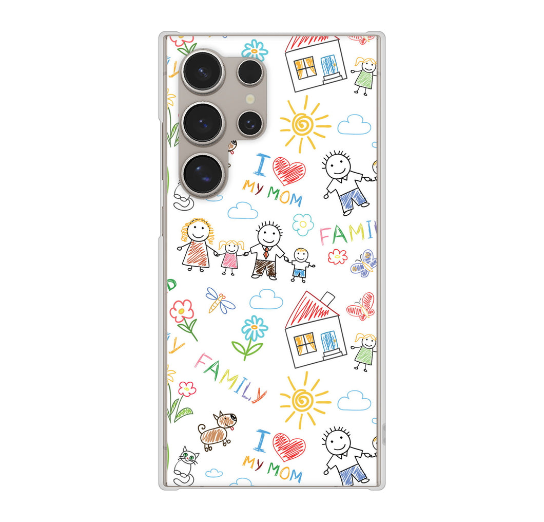 Galaxy S24 Ultra SCG26 au 高画質仕上げ 背面印刷 ハードケースカップル&ファミリー