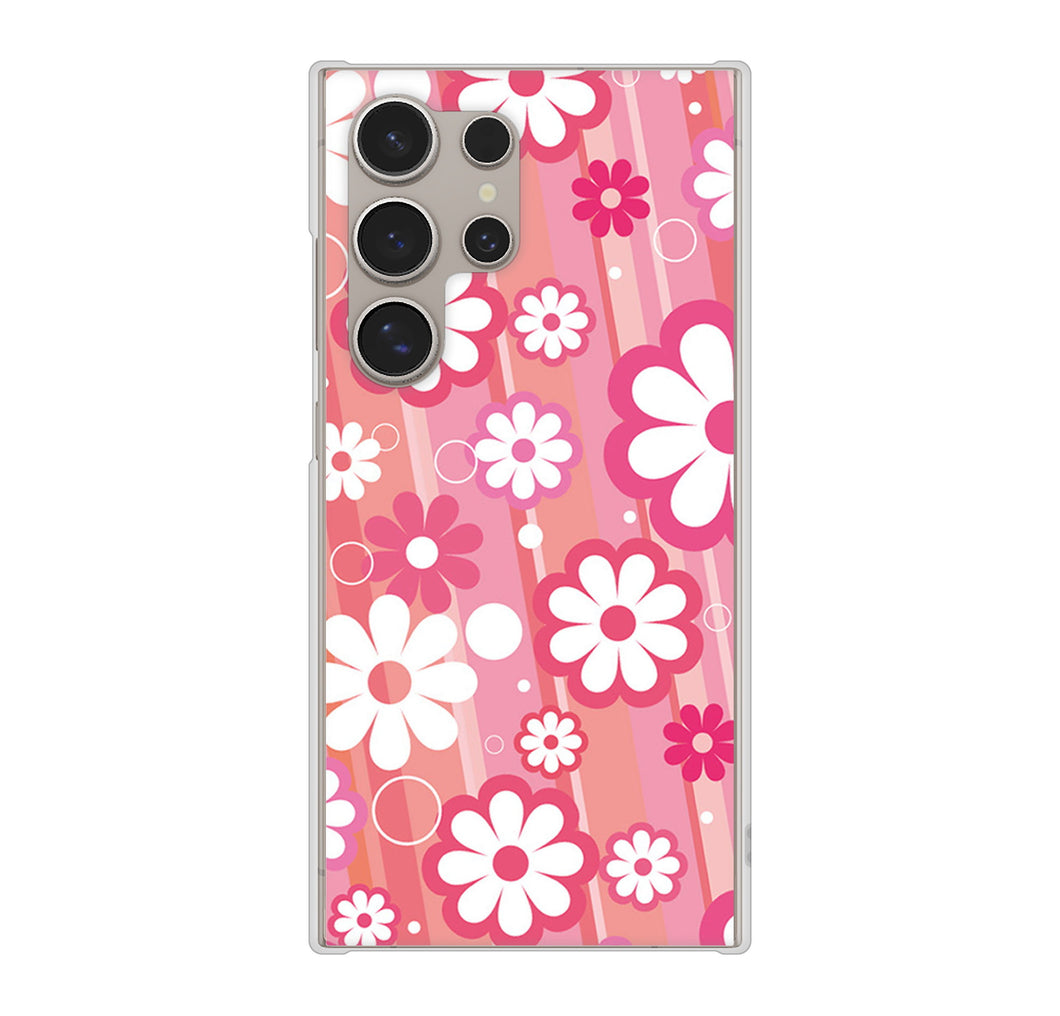 Galaxy S24 Ultra SCG26 au 高画質仕上げ 背面印刷 ハードケース 【751 マーガレット(ピンク系)】
